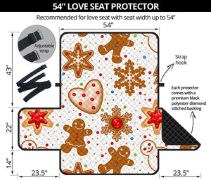 Christmas Cookie Pattern Loveseat Couch Cover Protector