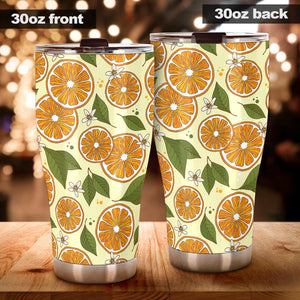 Sliced Orange Leaves  Pattern Tumbler