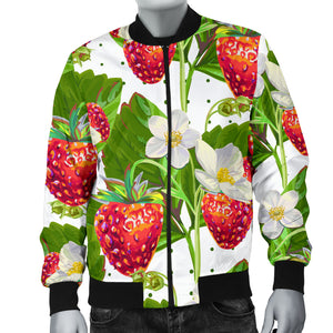 Strawberry Pattern Men Bomber Jacket