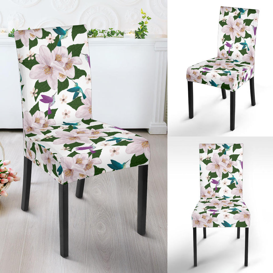 Hummingbird Pattern Print Design 01 Dining Chair Slipcover