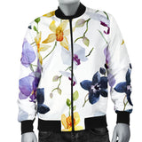 Orchid Pattern Background Men Bomber Jacket