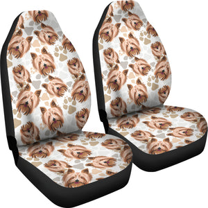 Yorkshire Terrier Pattern Print Design 04 Universal Fit Car Seat Covers