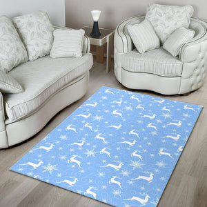 Snowflake Deer Pattern Area Rug