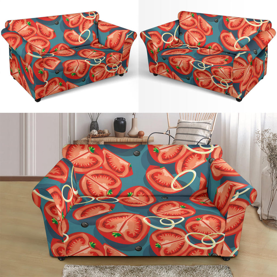 Tomato Pattern Background Loveseat Couch Slipcover