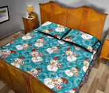 Snowman Chirstmas Pattern Quilt Bed Set