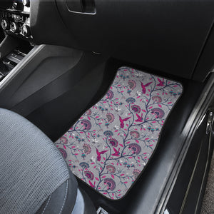 Hummingbird Pattern Print Design 04 Front and Back Car Mats