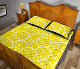 Sliced Lemon Pattern Quilt Bed Set