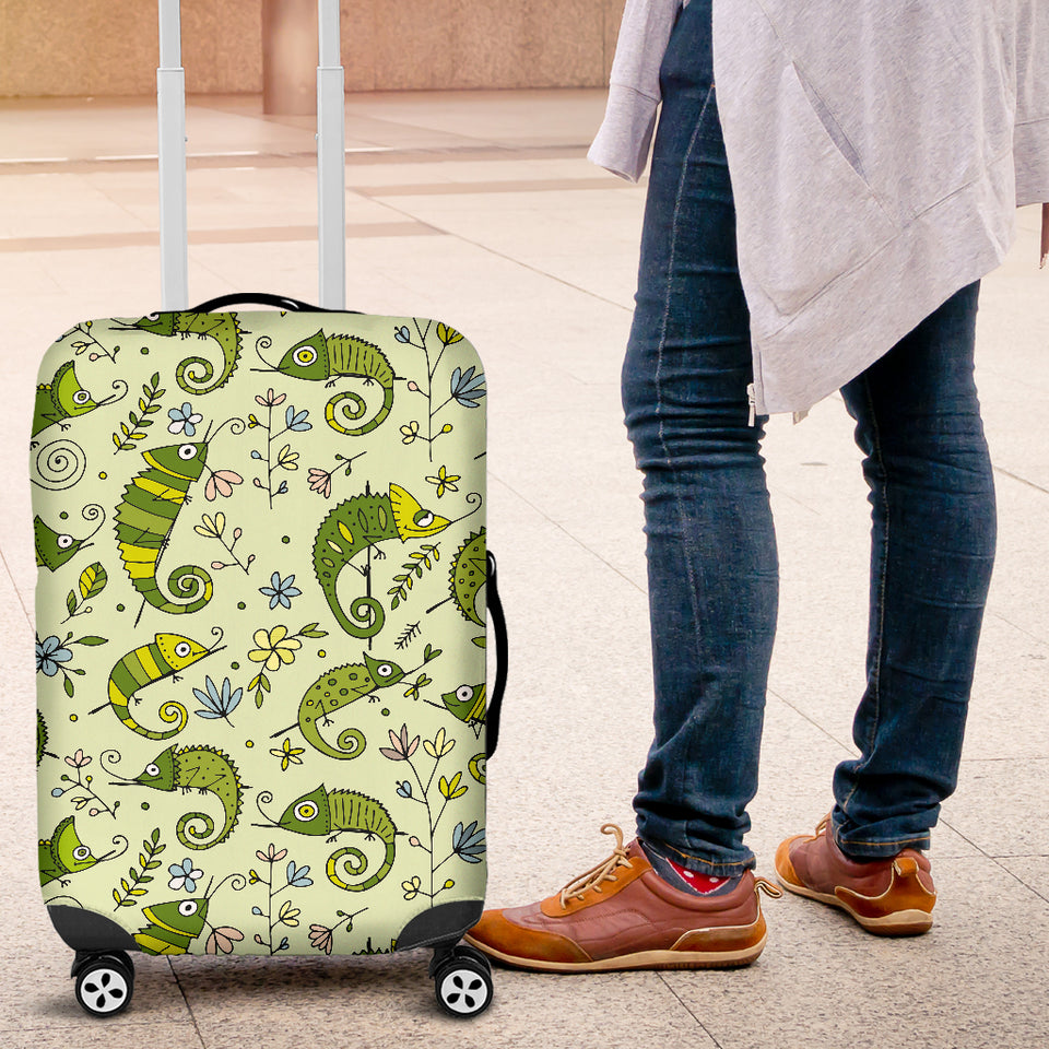 Cute Chameleon Lizard Pattern Luggage Covers