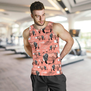 Rhino Tribal Pattern Men Tank Top