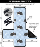Sleep Boston Terrier Bone Pattern Recliner Cover Protector