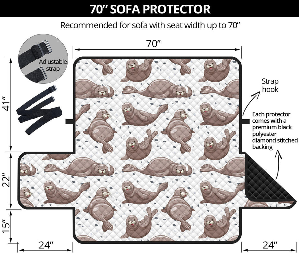 Sea Lion Pattern Background Sofa Cover Protector