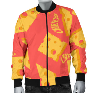 Sliced Cheese Pattern  Men Bomber Jacket