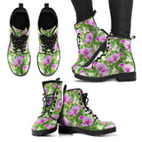 Orchid Leaves Pattern Leather Boots
