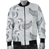 Swan Gray Pattern Men Bomber Jacket