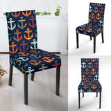 Colorful Anchor Dot Stripe Pattern Dining Chair Slipcover