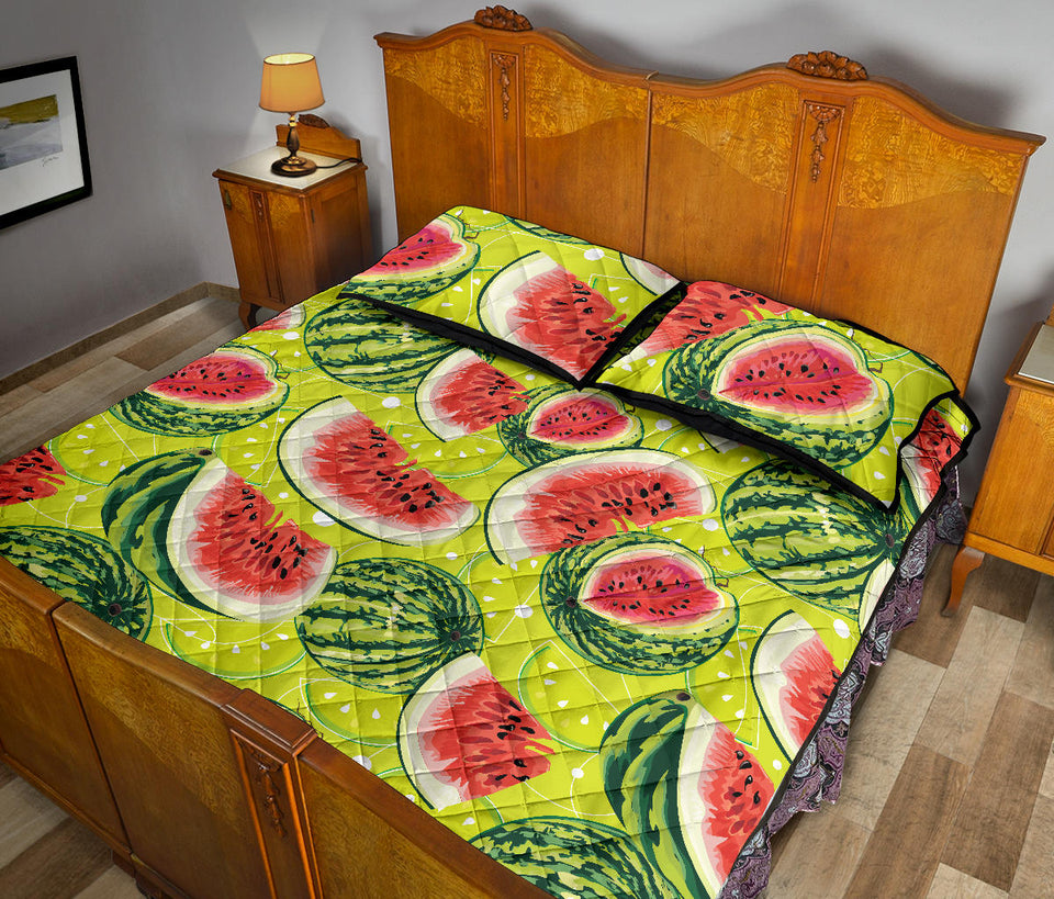 Watermelon Theme Pattern Quilt Bed Set