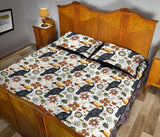 Toucan Flower Pattern Quilt Bed Set