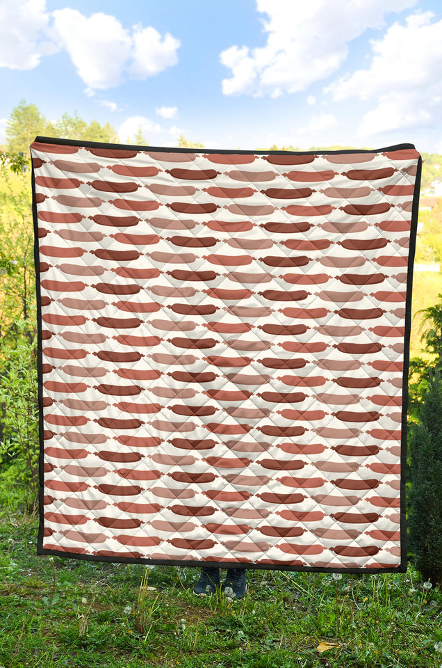 Sausage Pattern Print Design 02 Premium Quilt