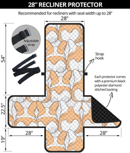 Corgi Bum Pattern Recliner Cover Protector