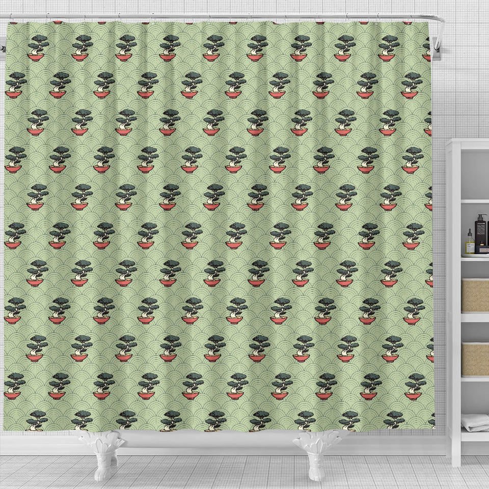 Bonsai Japanes Pattern Shower Curtain Fulfilled In US