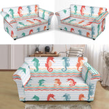 Seahorse Pattern Theme Loveseat Couch Slipcover