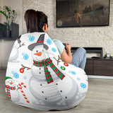 Snowman Pattern Background Bean Bag Cover