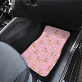 Giraffe Pattern Print Design 01 Front and Back Car Mats