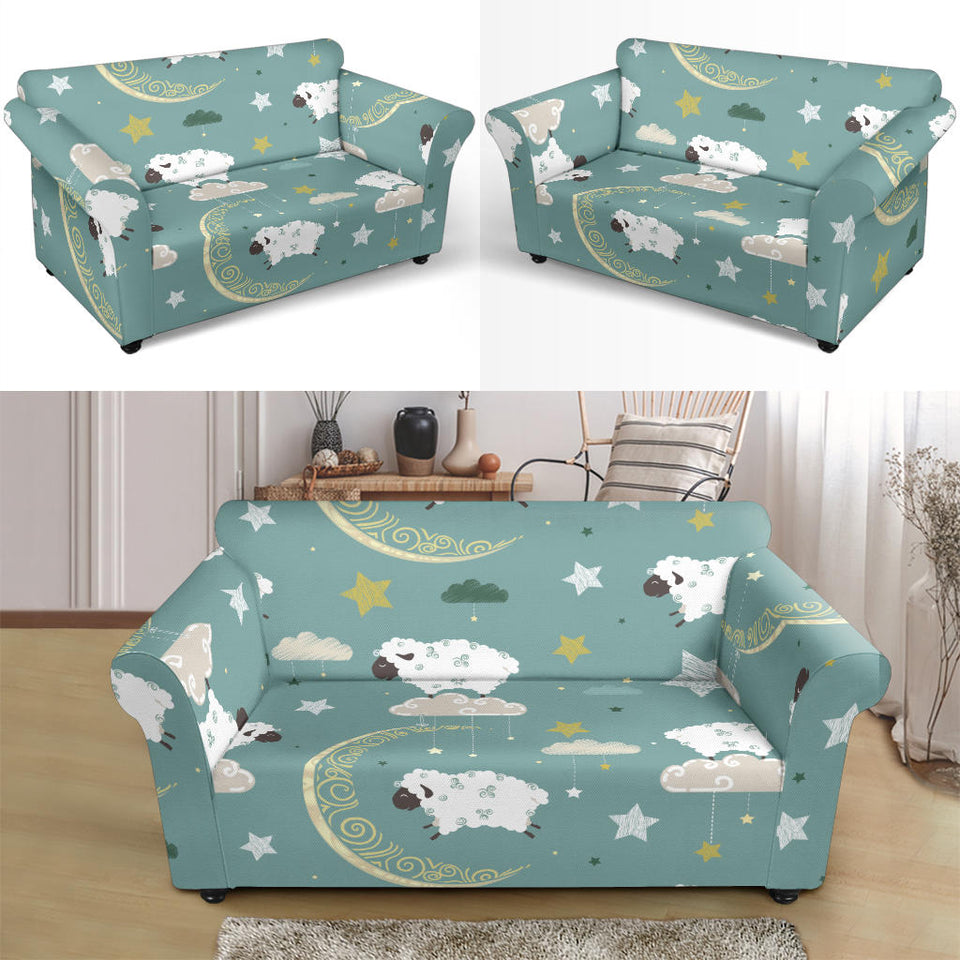 Sheep Sweet Dream Pattern Loveseat Couch Slipcover