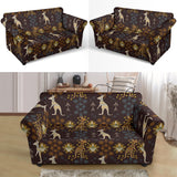 Kangaroo Aboriginal Theme Pattern  Loveseat Couch Slipcover