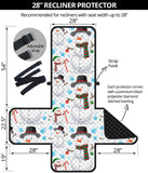 Snowman Pattern Background Recliner Cover Protector