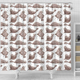 Sea Lion Pattern Background Shower Curtain Fulfilled In US