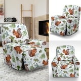 Squirrel Pattern Print Design 02 Recliner Chair Slipcover