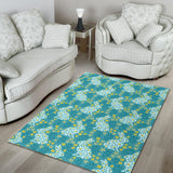 Rabbit Flower Theme Pattern Area Rug