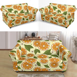 Sliced Orange Leaves  Pattern Loveseat Couch Slipcover