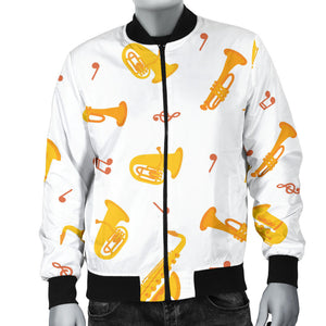 Saxophone Pattern Theme Men Bomber Jacket