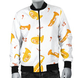 Saxophone Pattern Theme Men Bomber Jacket