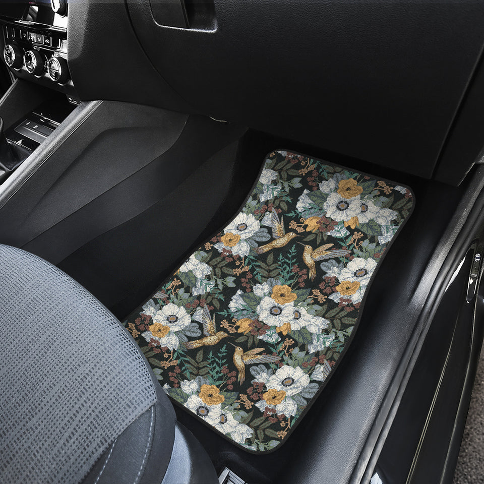 Hummingbird Pattern Print Design 05 Front and Back Car Mats