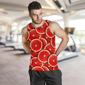 Sliced Grapefruit Pattern Background Men Tank Top