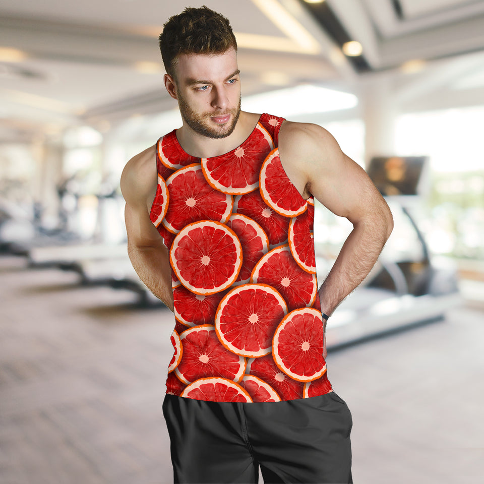 Sliced Grapefruit Pattern Background Men Tank Top