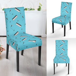 Piano Pattern Print Design 01 Dining Chair Slipcover