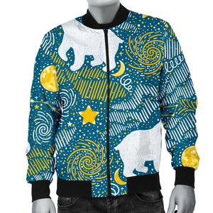 Polar Bear Pattern Men Bomber Jacket