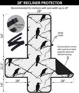 Crow Pattern Background Recliner Cover Protector