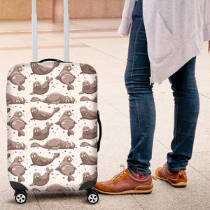 Sea Lion Pattern Background Luggage Covers