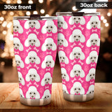 Poodle Pattern Pink background Tumbler