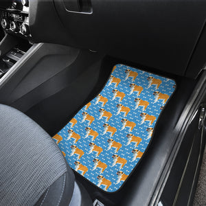 English Bulldog Pattern Print Design 04 Front and Back Car Mats