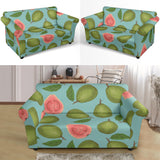 Guava Pattern Green Background Loveseat Couch Slipcover