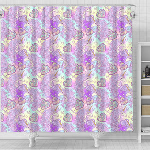 Unicorn Heart Pattern Shower Curtain Fulfilled In US