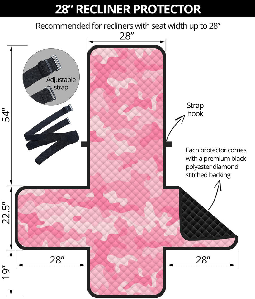 Pink Camo Camouflage Pattern Recliner Cover Protector