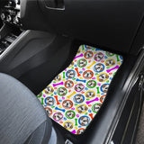 English Bulldog Pattern Print Design 05 Front and Back Car Mats