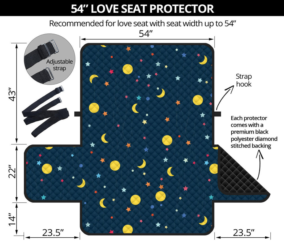 Moon Star Pattern Loveseat Couch Cover Protector